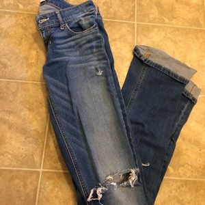 Hollister distressed boot cut jeans